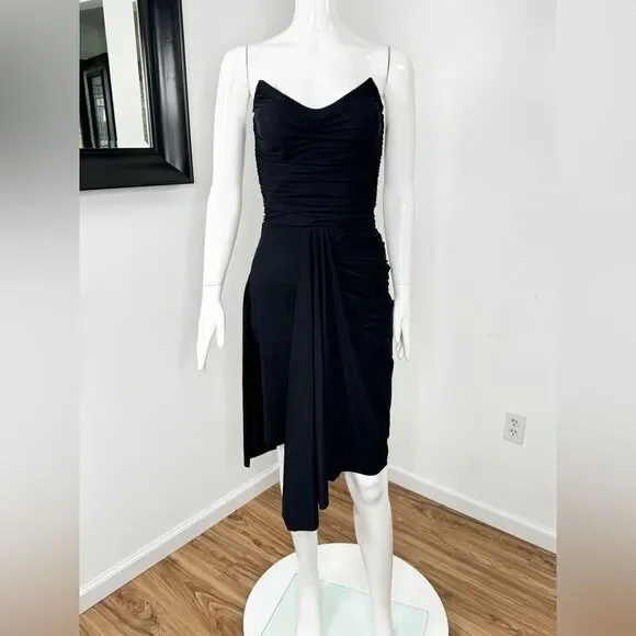 Chiara Boni Elegant Black Strapless Dress - Picture 10 of 12